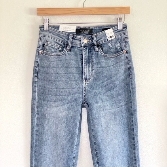 NWT Judy Blue High Waist Slim Bootcut Slit Hem Jean Light Wash 3 / 26 - Picture 3 of 14
